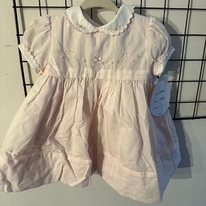 Pink Baby Dress with Embroidery